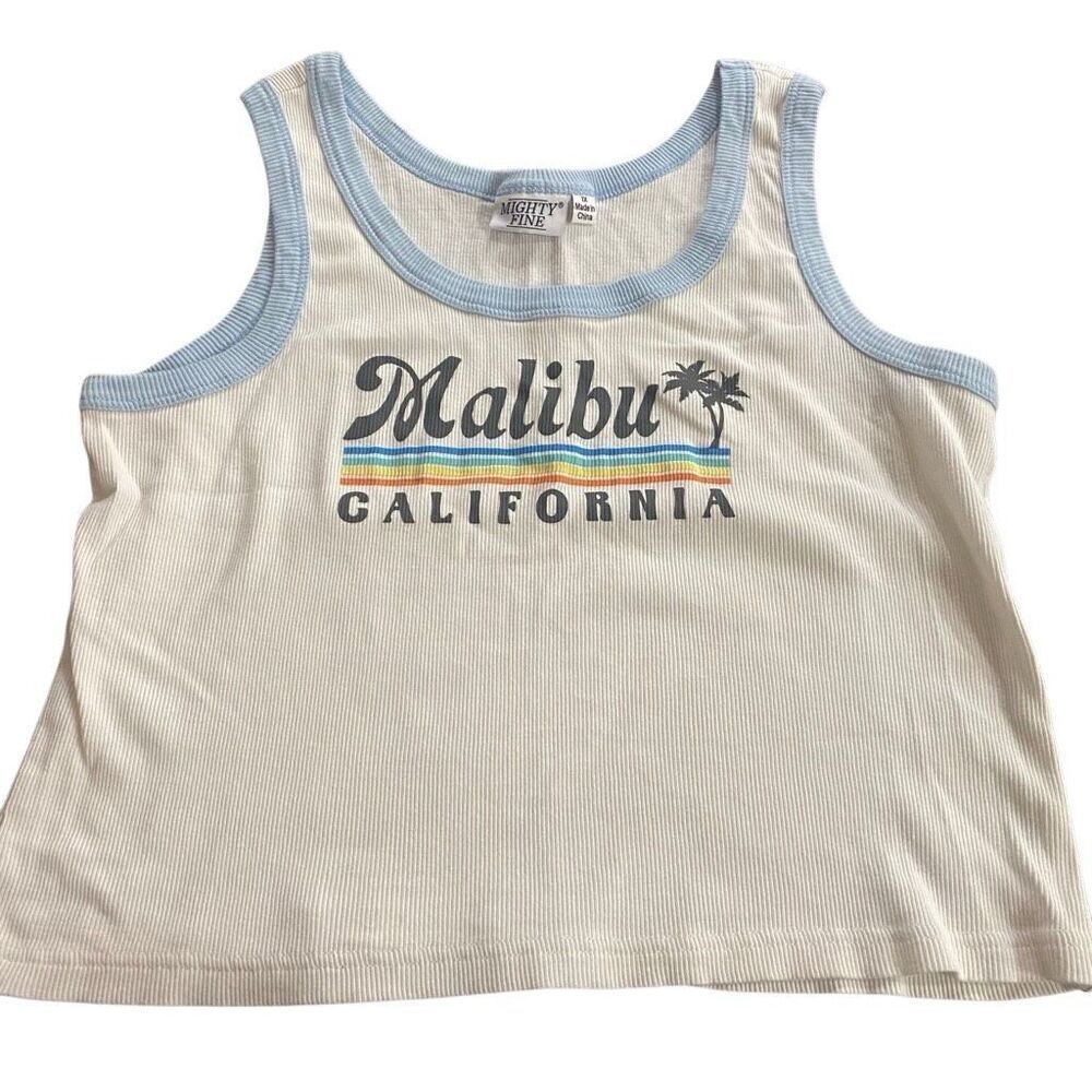 Mighty Fine 1XL Y2K inspired Malibu California tank top ribbed